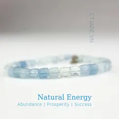 Mẫu số 22060653 Vòng tay trang sức đá Aquamarine thiên nhiên CTjade