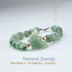 Mẫu 220611 Vòng tay trang sức may mắn ngọc Cẩm thạch thiên nhiên CTjade