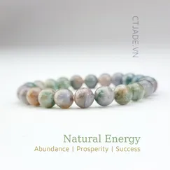 Mẫu 22061403 Vòng tay may mắn đá Chalcedony thiên nhiên CTjade