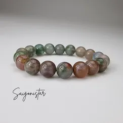 2106267 | Trang Sức Phong Thủy Hộ Mệnh May Mắn | Vòng Tay Đá Chalcedony Thiên Nhiên