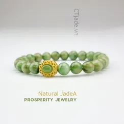 Mẫu 2205042 Trang sức vòng tay thịnh vượng đá Cẩm thạch thiên nhiên, vòng tay đá Cẩm Thạch thiên nhiên CTjade