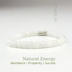 Mẫu 2206066 Vòng tay hộ mệnh ngọc Cẩm thạch trắng thiên nhiên CTjade