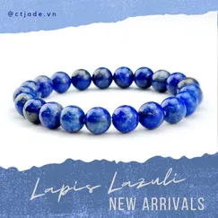 Mẫu 2210315 Trang sức phong thủy hộ mệnh, vòng Tay Đá Thiên Nhiên Lapis Lazuli CTjade 12ly