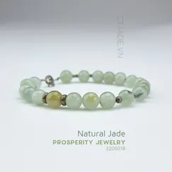 Mẫu 2205019  Vòng tay may mắn  ngọc Cẩm thạch thiên nhiên CTjade