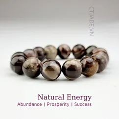 Mẫu 22060642 Vòng tay hộ mệnh đá Gỗ hóa thạch thiên nhiên CTjade