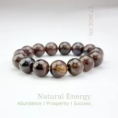 Mẫu 220602 Vòng tay hộ mệnh đá Gỗ hóa thạch thiên nhiên CTjade