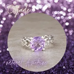 Nhẫn Bạc Si Vàng Trắng Đá Ametrine 20081206 | Trang sức cao cấp đá thiên nhiên CTjade