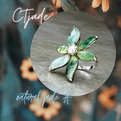 Nhẫn Bạc Si Vàng Trắng Đá Natural Jade A 20080937 | Trang sức cao cấp đá thiên nhiên CTjade
