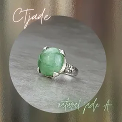 Nhẫn Bạc Si Vàng Trắng Đá Natural Jade A 20080936 | Trang sức cao cấp đá thiên nhiên CTjade