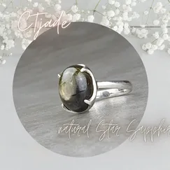 Nhẫn Bạc Si Vàng Trắng Đá Natural Star Sopphire 20080933 | Trang sức cao cấp đá thiên nhiên CTjade