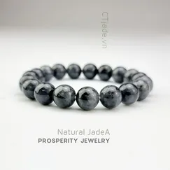 Mẫu 2205046 Vòng tay phong thủy hắc ngọc thạch thiên nhiên CTjade, vòng tay cẩm thạch đen