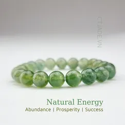 Mẫu 2206208 Vòng tay may mắn đá Moss agate thiên nhiên CTjade