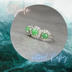 Nhẫn Bạc Si Vàng Trắng Đá Natural Ruby 20080944 | Trang sức cao cấp đá thiên nhiên CTjade