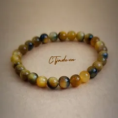 2211035 - Trang sức phong thủy hộ mệnh, Chuỗi đá Mắt Hổ Tiger Eye Thiên nhiên 8ly