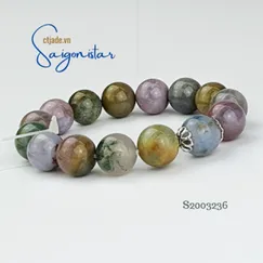 Mẫu S2003236 | Vòng Tay Đá Indian Agate 12ly | Trang sức cao cấp thương hiệu Việt Saigonistar