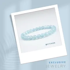 Mẫu số 22092146  Trang sức phong thủy hộ mệnh, vòng tay đá Aquamarine thiên nhiên CTjade