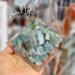Mẫu số P2005136 Kim Tự Tháp Đá Thiên Nhiên Aquamarine | Crystal Light
