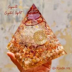 Mẫu 2211061 Orgonite Kim tự tháp phong thủy, kim tự tháp năng lượng Crystal Light, Orgonite Crystal Light