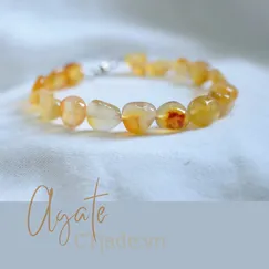 2308116 Trang sức đá phong thủy, vòng tay đá mã não thiên nhiên, mệnh hỏa, Saigonistar