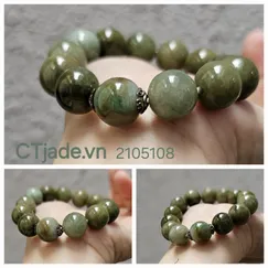 2105108 Vòng Bình An Đá Cẩm Thạch Thiên Nhiên 13ly, Trang sức thương hiệu Việt CTjade