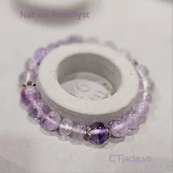 Mẫu 2409182 Vòng tay trang sức may mắn đá thạch anh tím thiên nhiên Amethyst CTjade