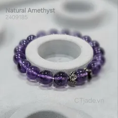 Mẫu 2409185 Vòng tay trang sức may mắn đá thạch anh tím thiên nhiên Amethyst 10ly CTjade