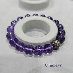 Mẫu 2409186 Vòng tay trang sức may mắn đá thạch anh tím thiên nhiên Amethyst 10ly CTjade