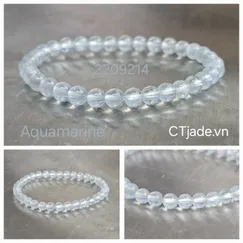 Mẫu số 2209214  Trang sức phong thủy hộ mệnh, vòng tay đá Aquamarine thiên nhiên CTjade