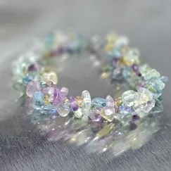 2411116 Vòng tay đá Fluorite thiên nhiên cao cấp phối với pha lê lung linh rất đẹp, CTjade.vn
