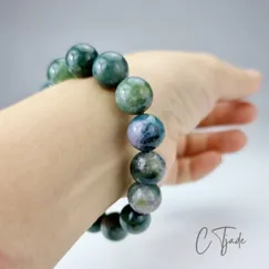 2107259 Trang sức phong thủy hộ mệnh bình an CTjade vòng tay đá Thạch Tủy thiên nhiên