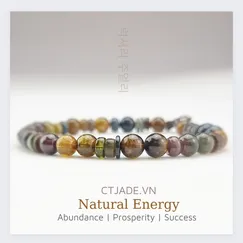 Mẫu 2208291B Trang sức đá phong thủy hộ mệnh bình an, vòng tay đá Tourmaline thiên nhiên