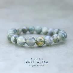 L1910212 Trang sức phong thủy CTjade, vòng tay Moss Agate