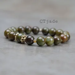 Trang sức đá phong thủy hộ mệnh bình an, vòng tay đá cẩm thạch thiên nhiên CTjade - 1806085