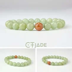 1904182 Trang sức đá phong thủy bình an vòng tay ngọc cẩm thạch 100% đá thiên nhiên CTjade