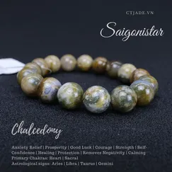 1912011 Trang Sức Phong Thủy | Vòng Tay Đá Chalcedony | Saigonistar