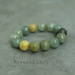 Trang sức phong thủy hộ mệnh bình an - vòng tay tay Ngọc cẩm thạch thiên nhiên CTjade - 0621184