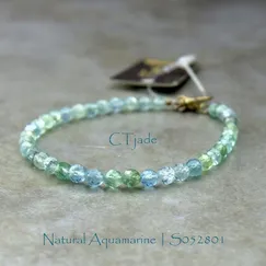 S052801 Trang Sức Phong Thủy | Vòng Tay Đá Aquamarine Saigonistar