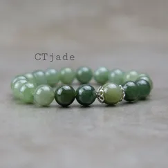 2011080 Trang sức đá phong thủy hộ mệnh bình an, vòng tay đá Cẩm Thạch thiên nhiên CTjade