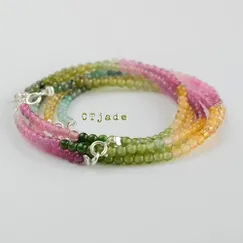 Mẫu 1805127 - Trang Sức phong thủy hộ mệnh hạnh phúc - bộ vòng 5 đá Tourmaline 3 ly, CTjade