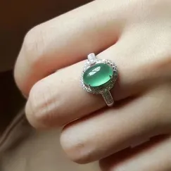 Mẫu Trang Sức Cao Cấp CTjade | Nhẫn Mặt Đá Cẩm Thạch Thiên Nhiên | Mẫu 2002163