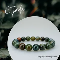 L20100904 Trang Sức Phong Thủy Hộ Mệnh Bình An | Vòng Tay India Agate Thiên Nhiên | CTjade