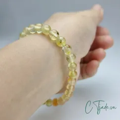 2107306 | Trang Sức Phong Thủy Hộ Thân Bình An | Vòng Tay Thạch Anh Vàng Thiên Nhiên CTjade