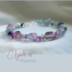 2308121 Trang sức đá phong thủy, vòng tay đá Fluorite thiên nhiên, CTjade.vn