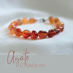 2308115 Trang sức đá phong thủy, vòng tay đá mã não thiên nhiên, mệnh hỏa, Saigonistar