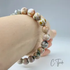 Mẫu 2107252 Trang Sức Phong Thủy Hộ Mệnh | Vòng Tay Đá Ocean Jasper | CTjade