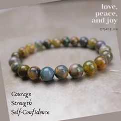 CTjade Phiên Bản Giới Hạn | Đá Moss Agate Thiên Nhiên 8ly | Mẫu 2004066