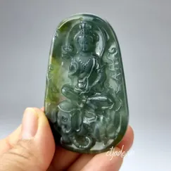 Mẫu P2108037 | Tượng Phật Quan thế âm bồ tát, ngọc cẩm thạch CTjade