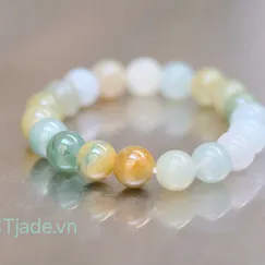 2412291 Chuỗi ngọc cẩm thạch đẹp 10 ly đa sắc CTjade.vn