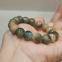 20102101 Trang Sức Phong Thủy Hộ Mệnh Bình An | Vòng Tay Moss Agate Thiên Nhiên | CTjade