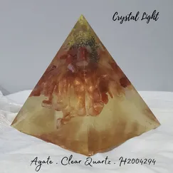 Mẫu 2004294 Kim Tự Tháp Đá Mã Não Agate 135mm  Crystal Light